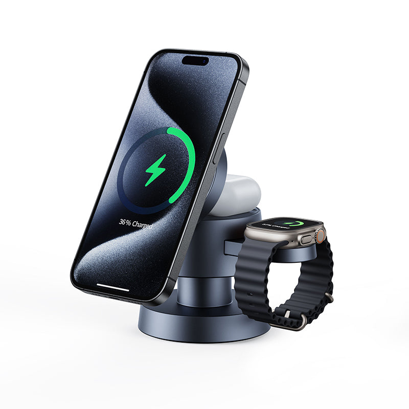 Foldable magnetic multifunctional wireless charger