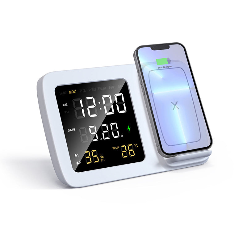Digital calendar alarm clock multi-function wireless charger