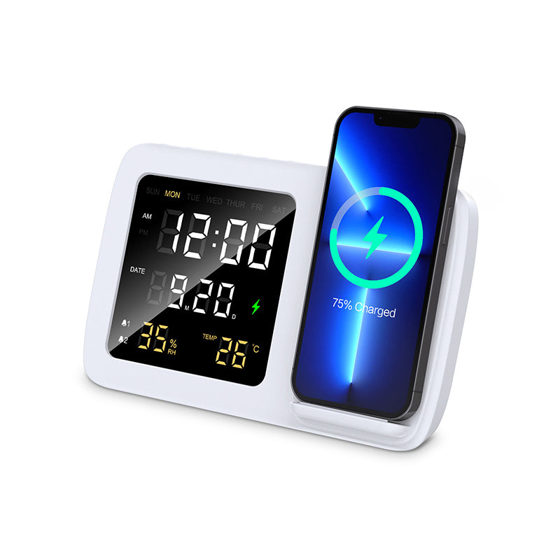 Digital calendar alarm clock multi-function wireless charger