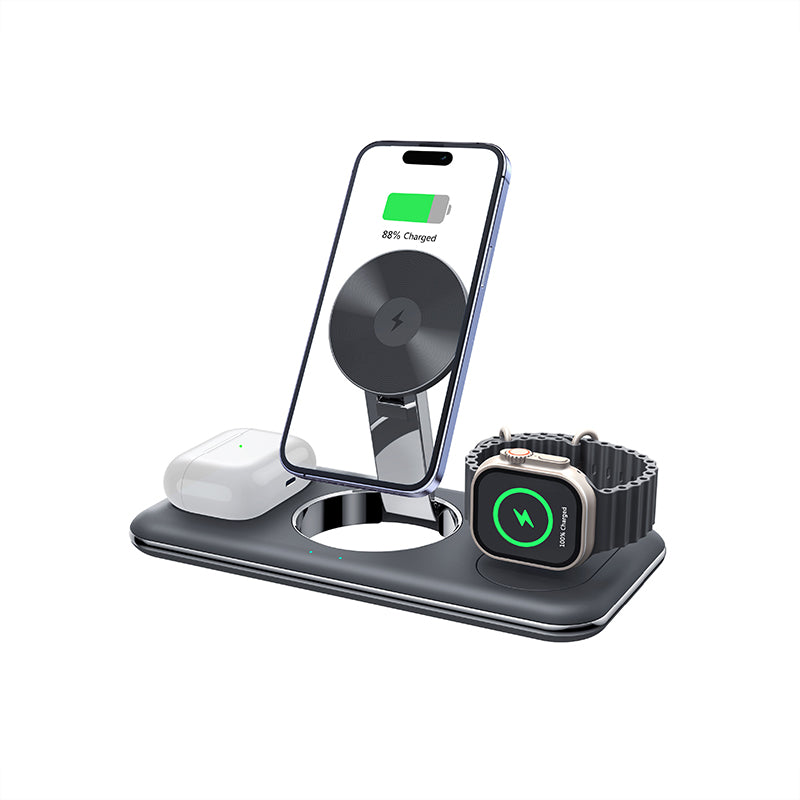 Foldable 3 in 1 multifunctional wireless charger