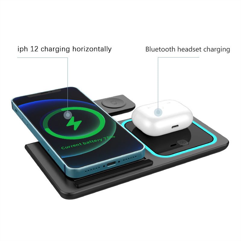 3 in 1 foldable multifunctional wireless charger