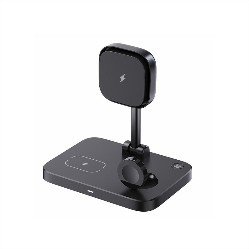 Black foldable magnetic multifunctional wireless charger