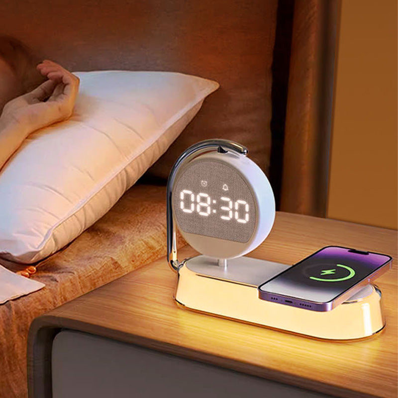 Creative rotatable digital clock multifunctional wireless charger