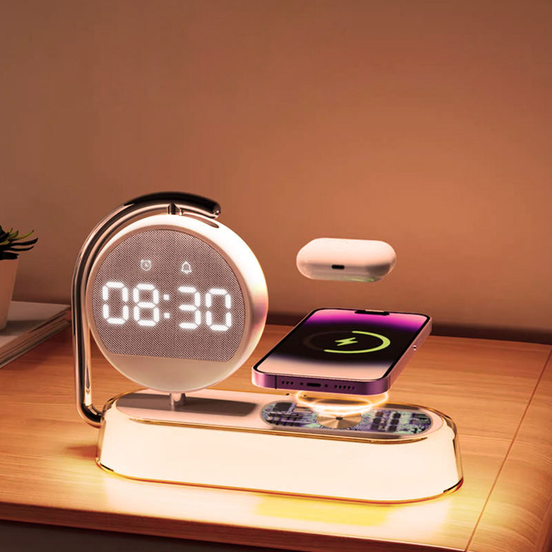 Creative rotatable digital clock multifunctional wireless charger