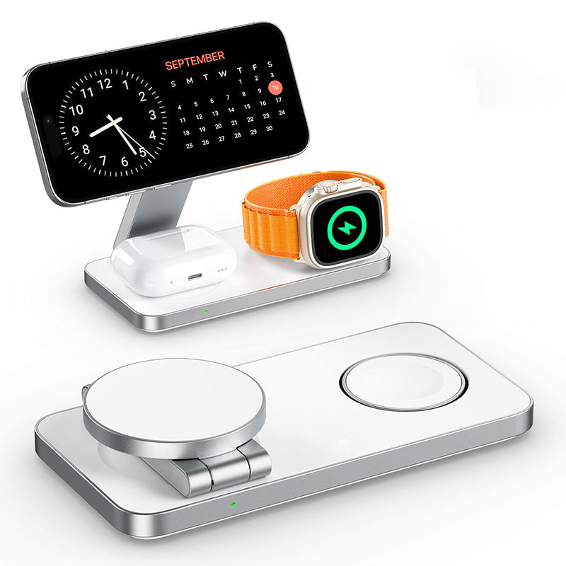 White foldable multifunctional wireless charger