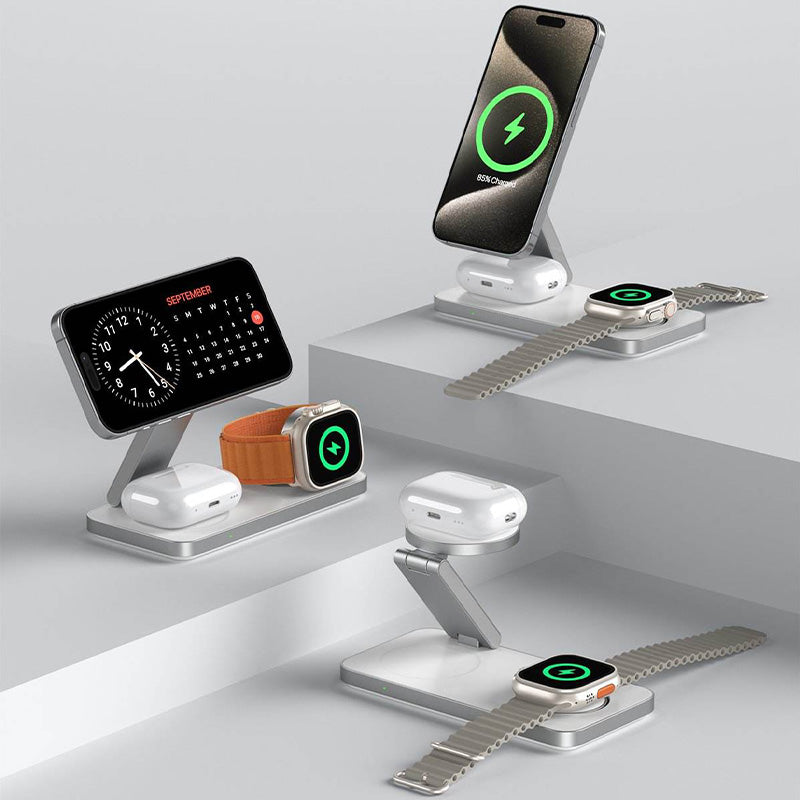 White foldable multifunctional wireless charger