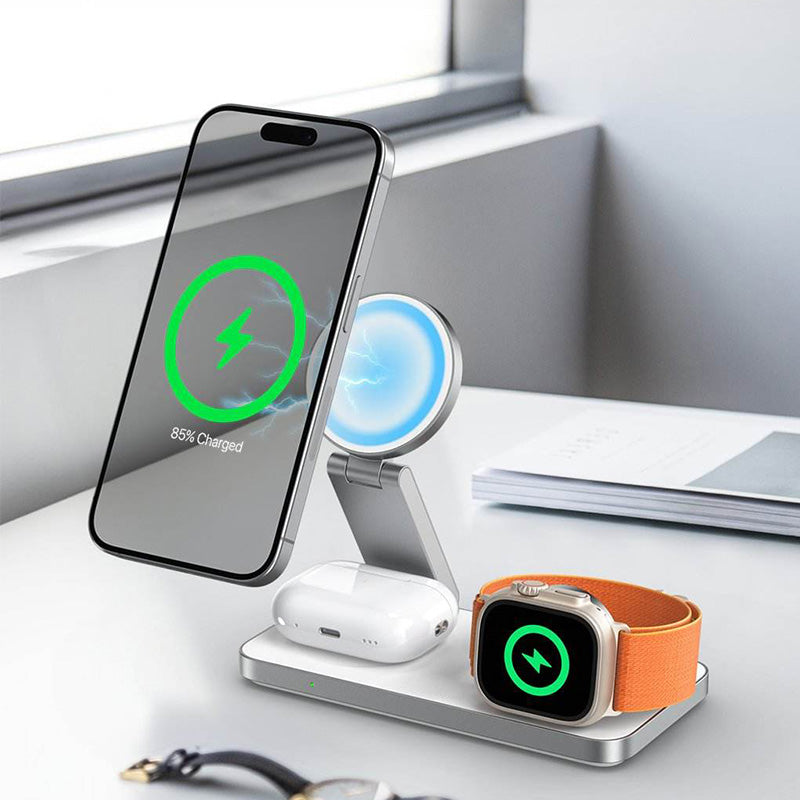 White foldable multifunctional wireless charger