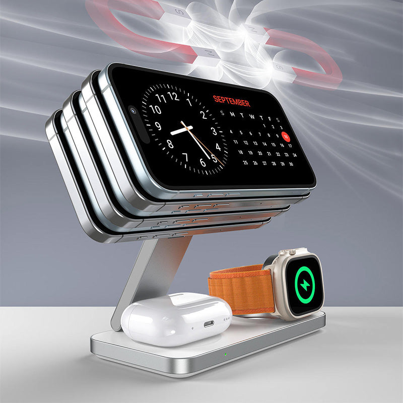 White foldable multifunctional wireless charger