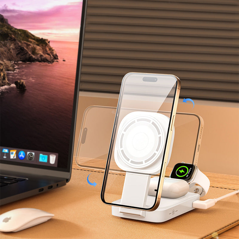 Portable magnetic multifunctional wireless charger