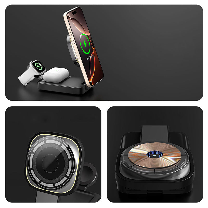 Portable magnetic multifunctional wireless charger