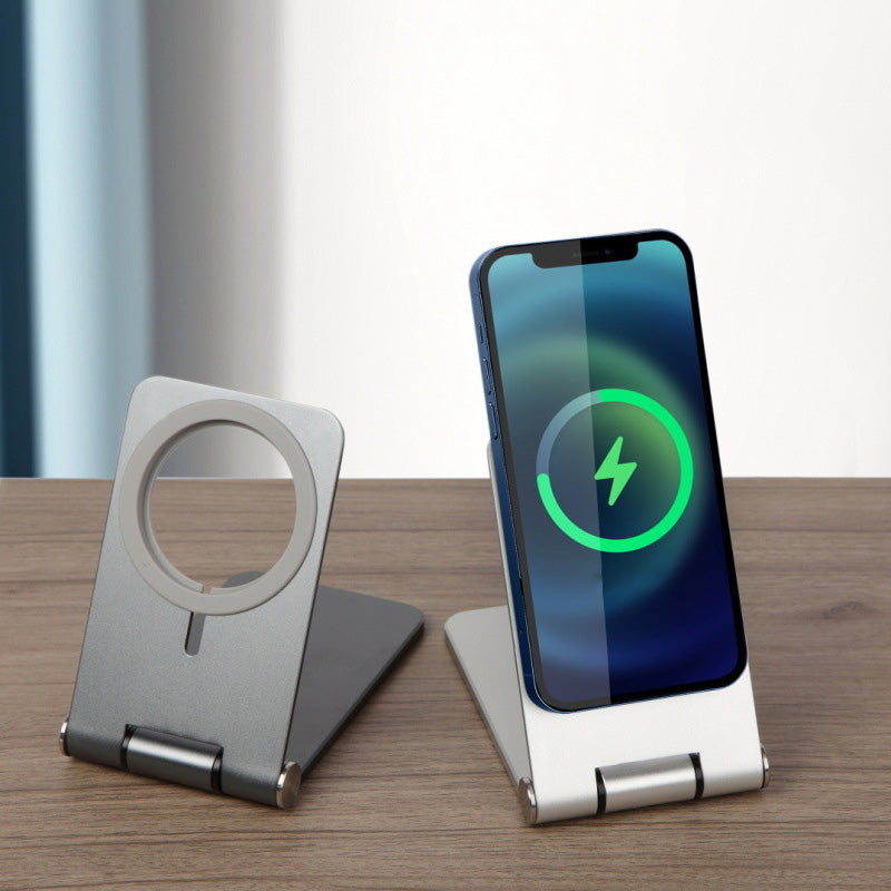 Aluminum alloy magnetic wireless charger with stand