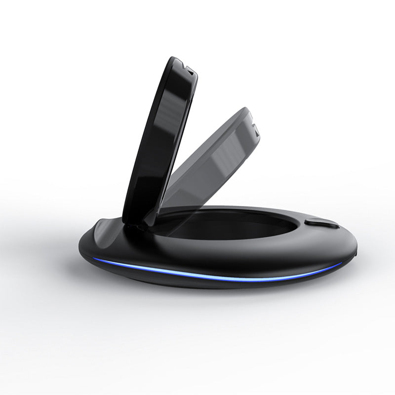 Black magnetic wireless charger with stand