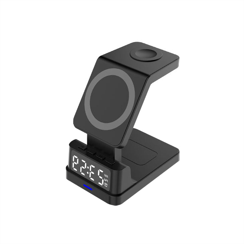 Digital clock magnetic wireless charger with stand
