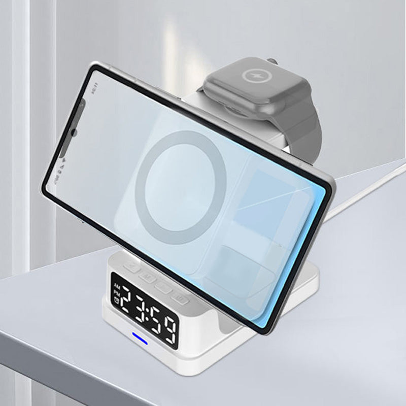 Digital clock magnetic wireless charger with stand