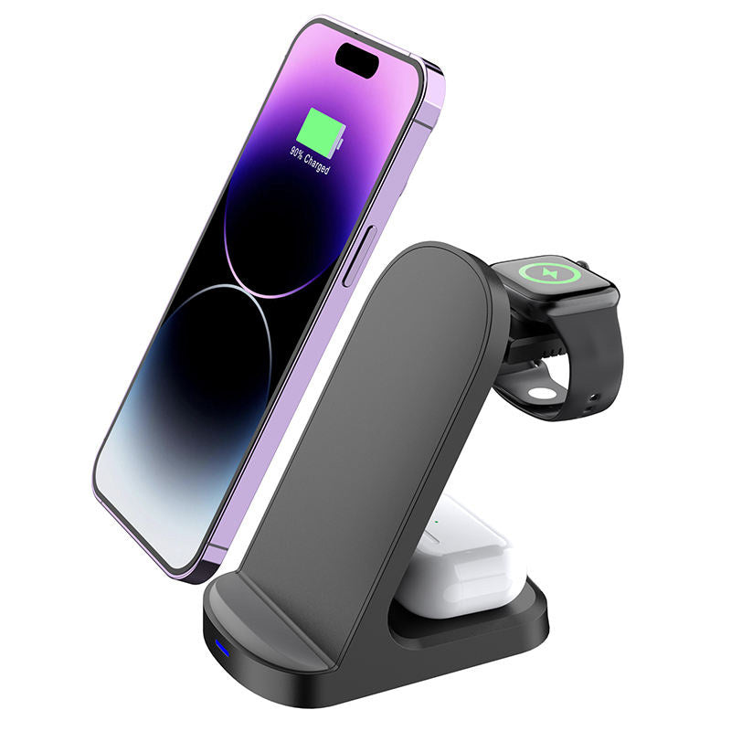 Desktop vertical magnetic wireless charger with stand
