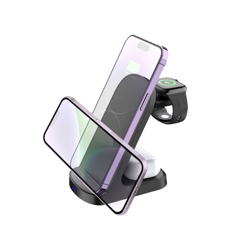 Desktop vertical magnetic wireless charger with stand