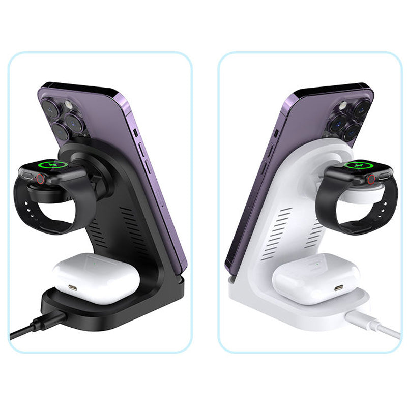 Desktop vertical magnetic wireless charger with stand