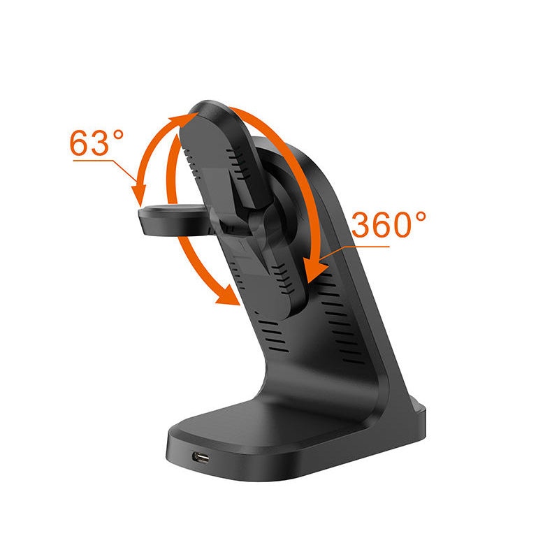 Desktop vertical magnetic wireless charger with stand