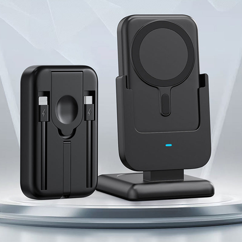 Detachable magnetic wireless charger with stand