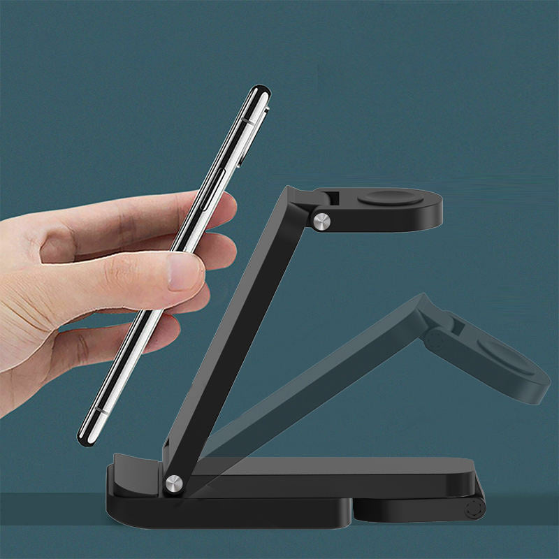 Black 3 in 1 foldable wireless charger with stand