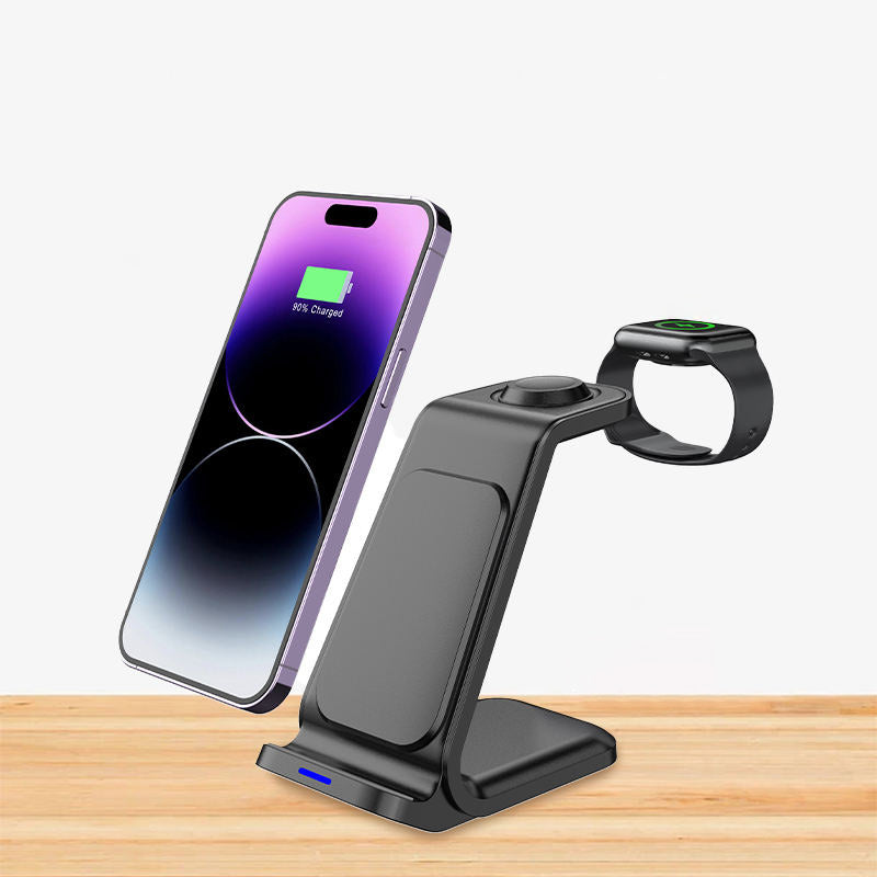 Vertical 3 in 1 magnetic wireless charger with stand