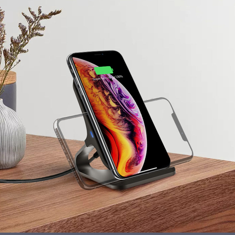 Vertical fan cooling wireless charger with stand
