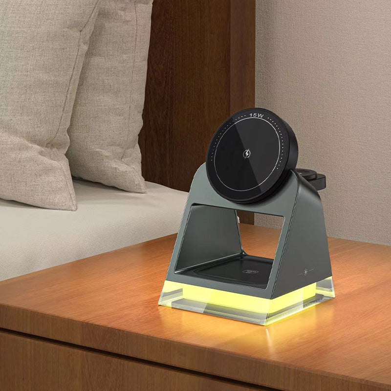 Smart 3 in 1 night light wireless charger with stand
