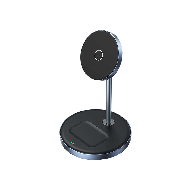 Black 2 in 1 magnetic wireless charger with stand