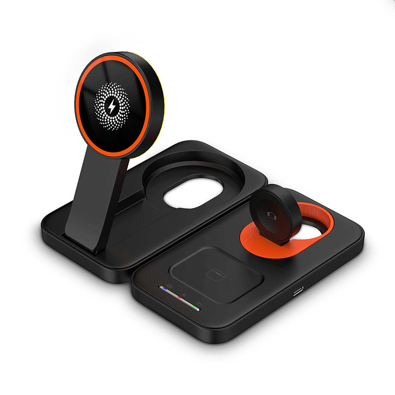 Foldable 15w magnetic wireless charger with stand
