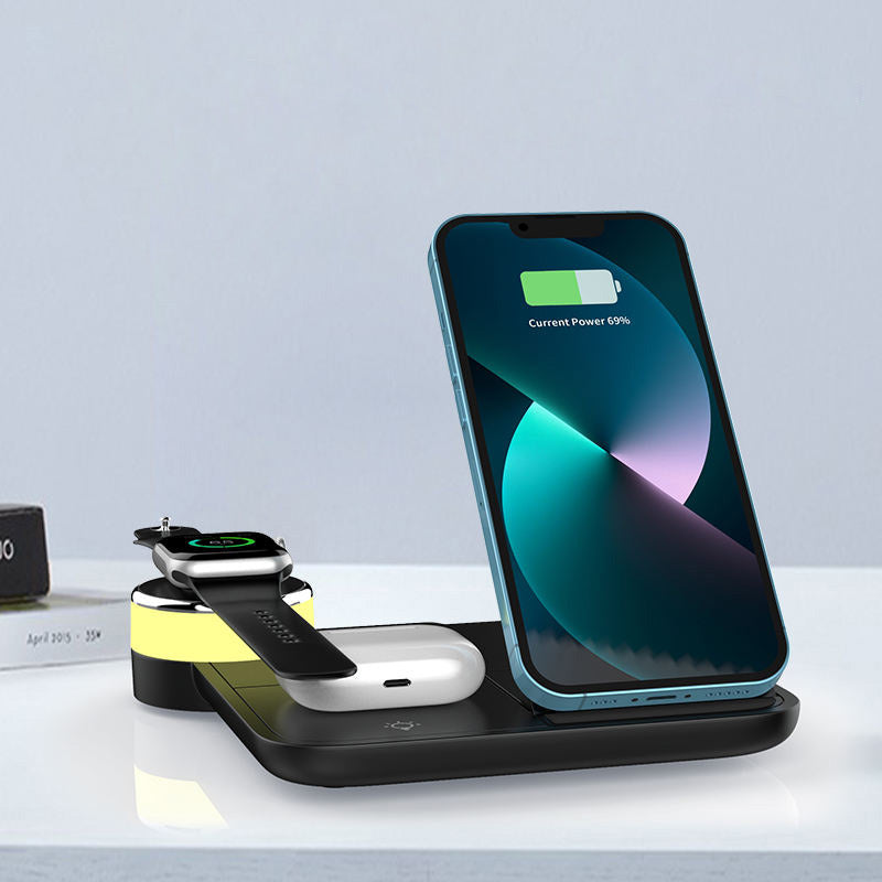 Foldable square wireless charger with stand
