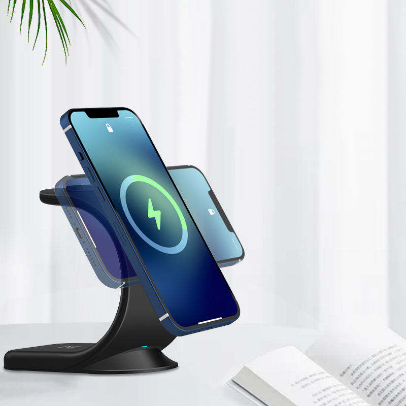 Fast charging magnetic wireless charger with stand