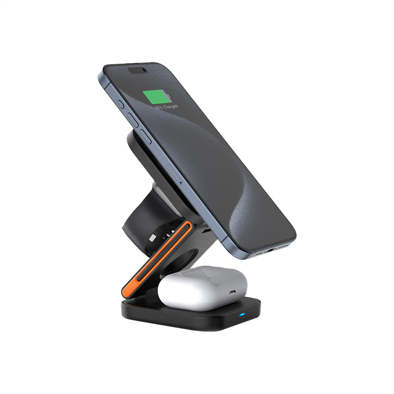 Portable foldable wireless charger with stand