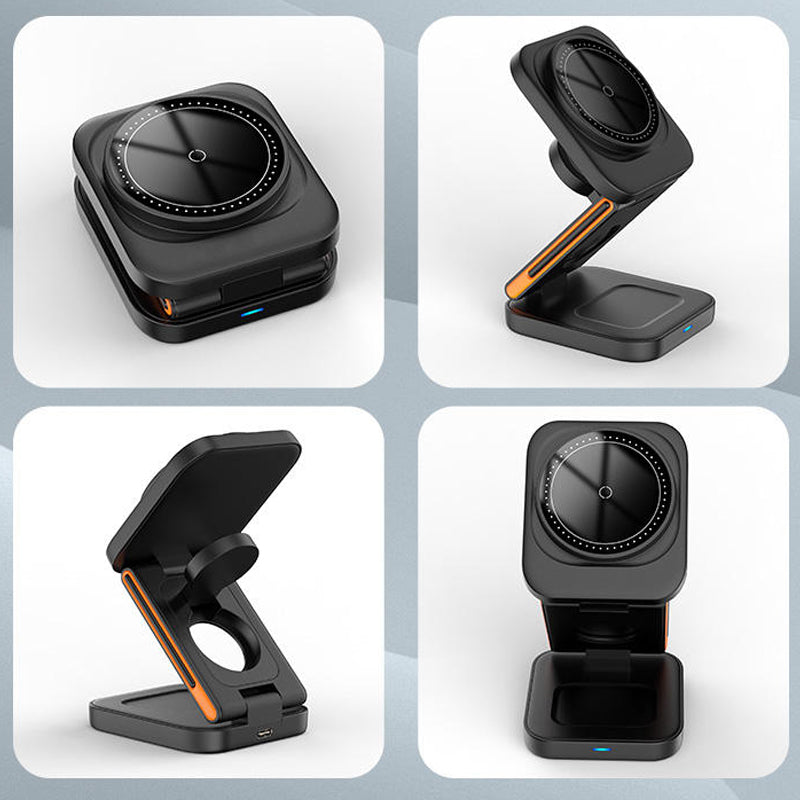 Portable foldable wireless charger with stand