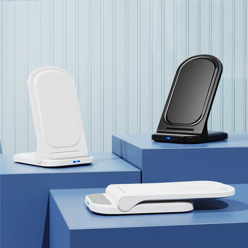 Foldable wireless charger with heat dissipation function and stand