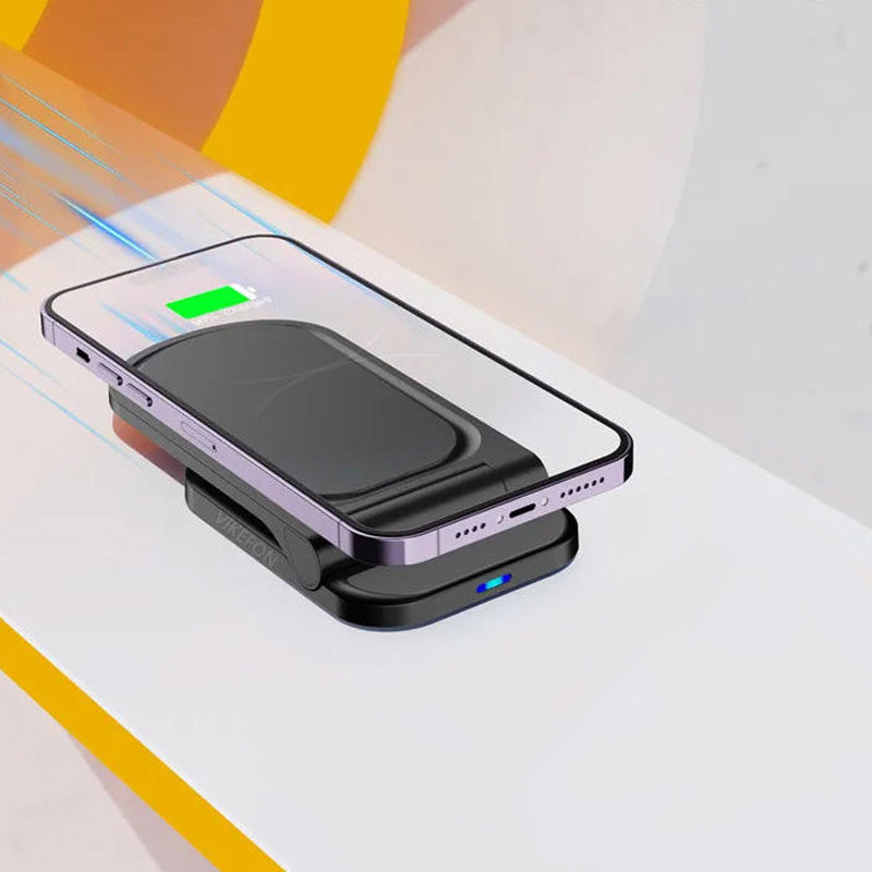 Foldable wireless charger with heat dissipation function and stand