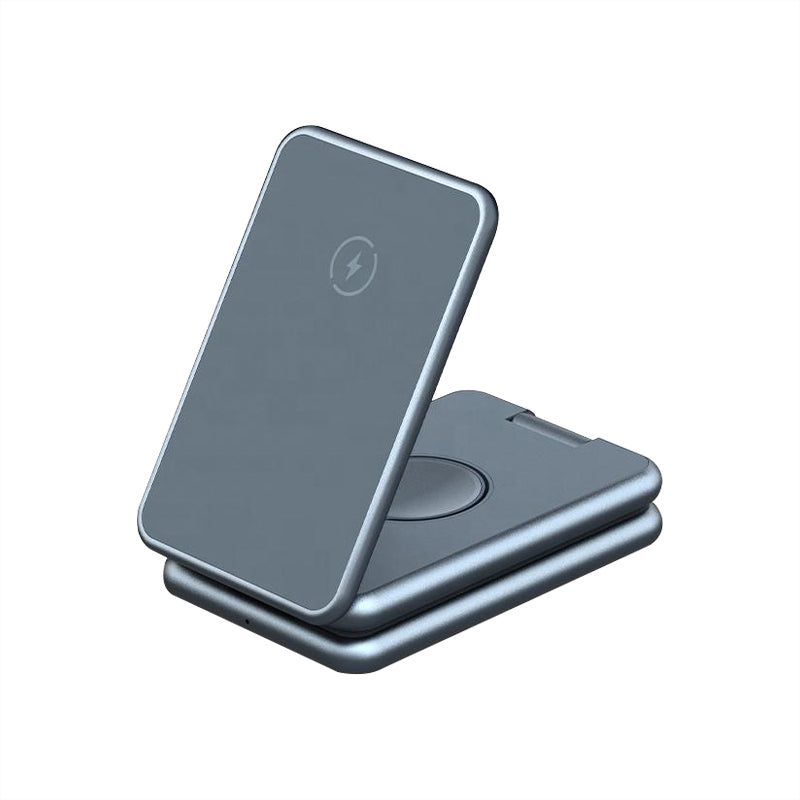 Aluminum alloy 3 in 1 wireless charger with stand