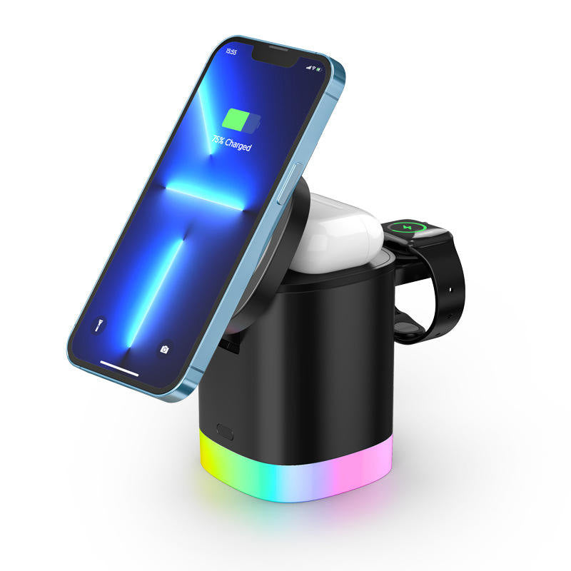Foldable magnetic wireless portable charger