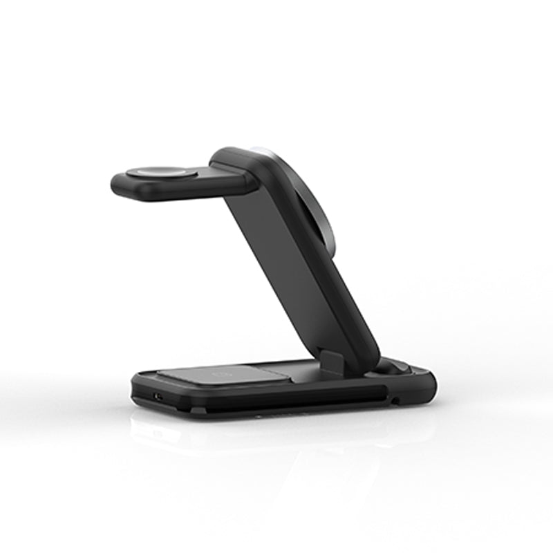 Black foldable 3 in 1 magnetic portable charger