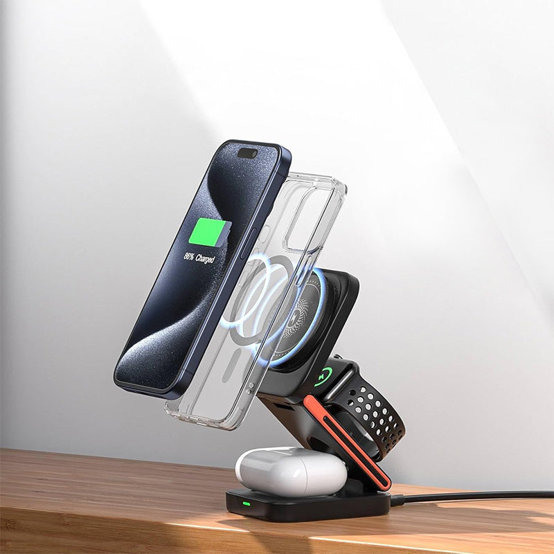 Multi-axis large-angle foldable magnetic portable charger