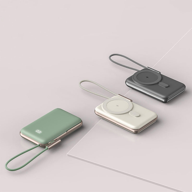 Foldable stand magnetic portable charger