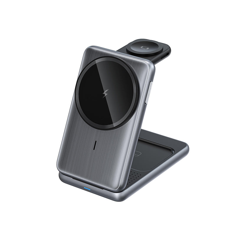 Black aluminum alloy foldable portable charger