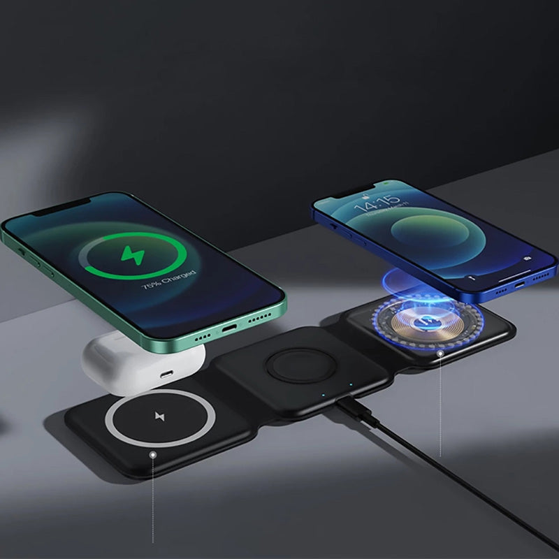 Foldable 3 in 1 fast charging portable charger