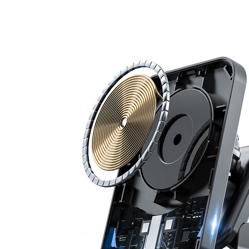 Magnetic wireless air outlet car charger