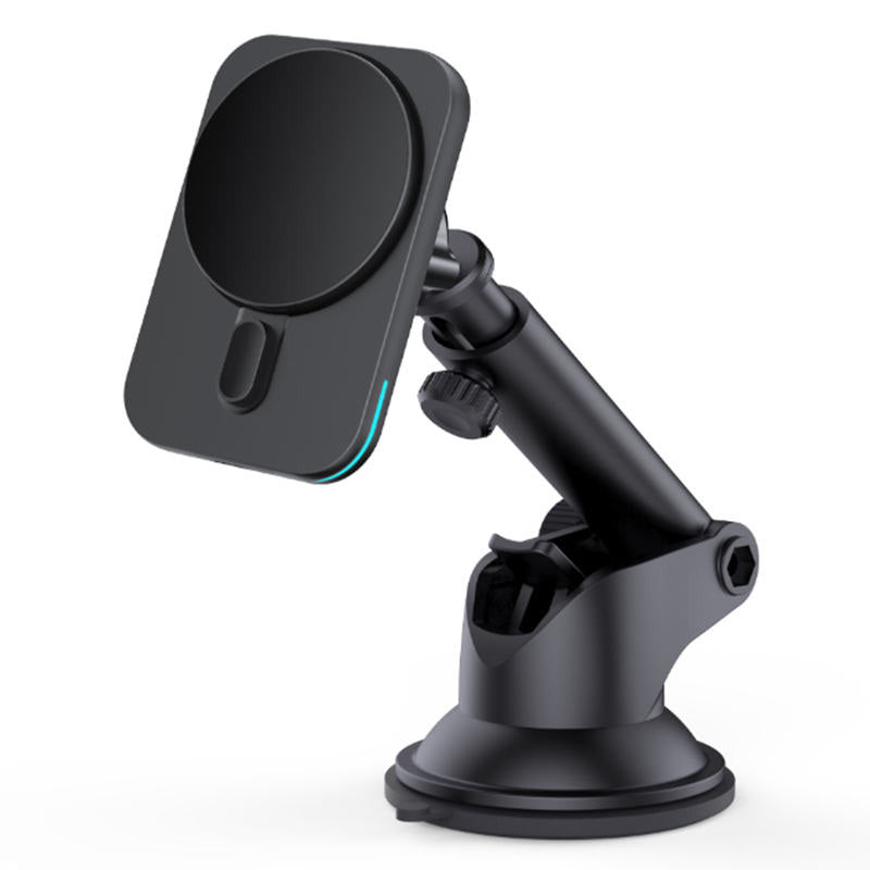 Black magnetic wireless fast charging car charger