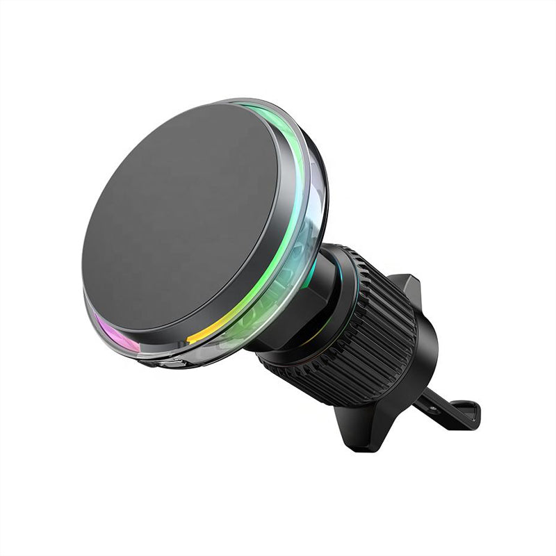 Black magnetic car charger with fan cooling