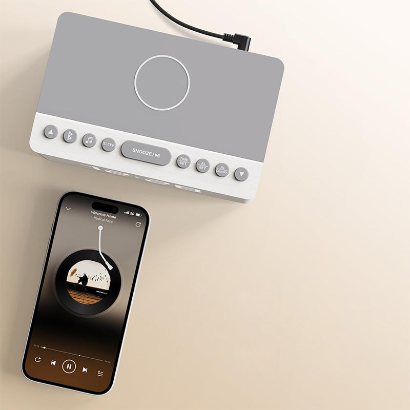 Wooden LED time display Bluetooth speaker charger