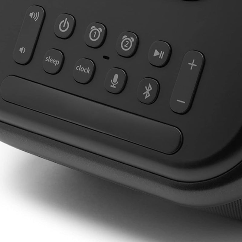 Black digital clock bluetooth speaker charger