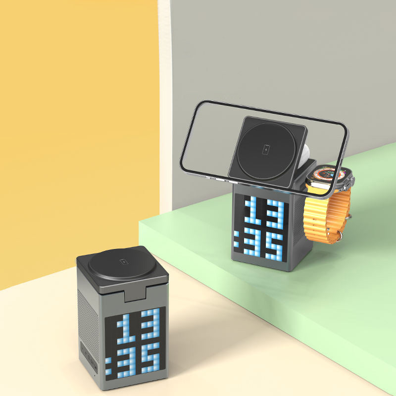 Cartoon pixel multifunctional bluetooth speaker charger