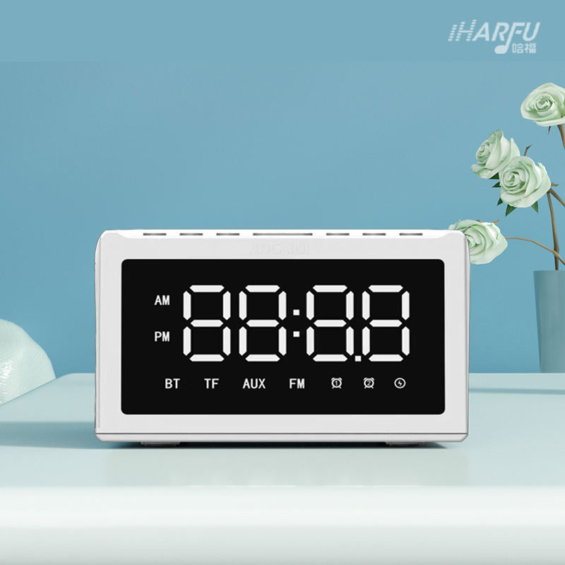 LED display time wireless bluetooth speaker charger