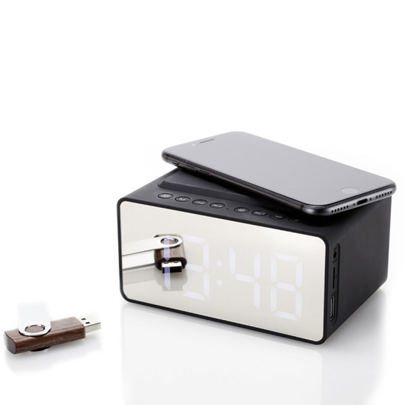 Digital screen alarm clock bluetooth speaker charger